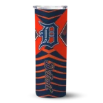 custom detroit tigers camo texture navy skinny tumbler best selling.webp