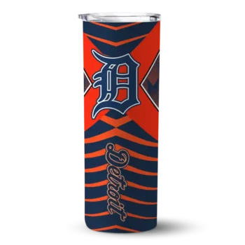 custom detroit tigers camo texture navy skinny tumbler best selling.webp