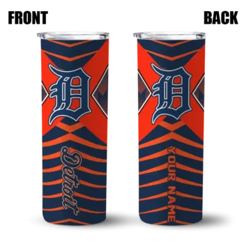custom detroit tigers camo texture navy skinny tumbler fashion forward.webp