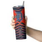 custom detroit tigers camo texture navy skinny tumbler best selling.webp