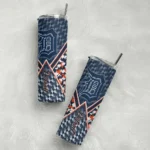 custom detroit tigers monogram burst navy white skinny tumbler best selling.webp