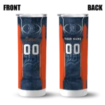 custom detroit tigers stacked diamond navy skinny tumbler best selling.webp