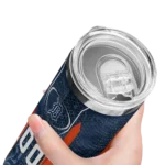 custom detroit tigers stacked diamond navy skinny tumbler best selling.webp