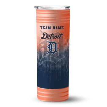 custom detroit tigers swirl texture navy skinny tumbler best selling.webp