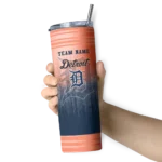custom detroit tigers swirl texture navy skinny tumbler best selling.webp