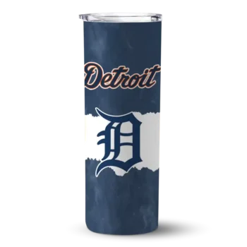 custom detroit tigers torn band navy white skinny tumbler best selling.webp