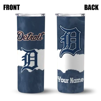 custom detroit tigers torn band navy white skinny tumbler fashion forward.webp