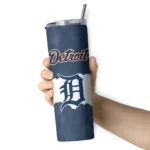 custom detroit tigers torn band navy white skinny tumbler best selling.webp