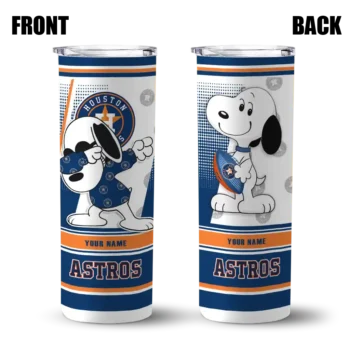 custom houston astros snoopy dog blue white skinny tumbler fashion forward.webp