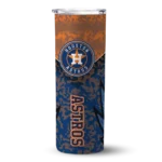 custom houston astros spiral burst print blue skinny tumbler best selling.webp