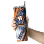 custom houston astros web stripes blue white skinny tumbler best selling.webp