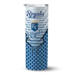 custom kansas city royals chevron stripes royal blue skinny tumbler best selling.webp