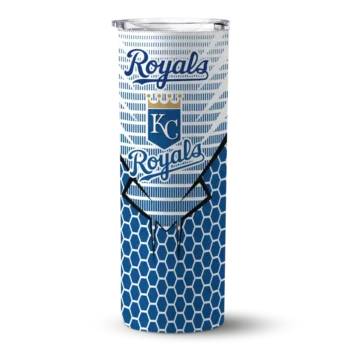 custom kansas city royals chevron stripes royal blue skinny tumbler best selling.webp