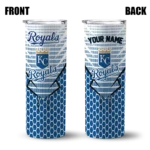 custom kansas city royals chevron stripes royal blue skinny tumbler best selling.webp