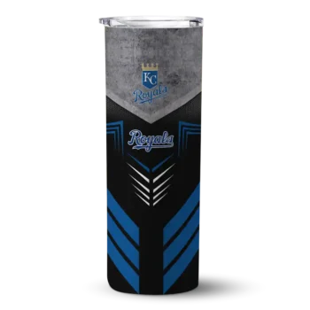 custom kansas city royals hexagon honeycomb royal blue black skinny tumbler best selling.webp