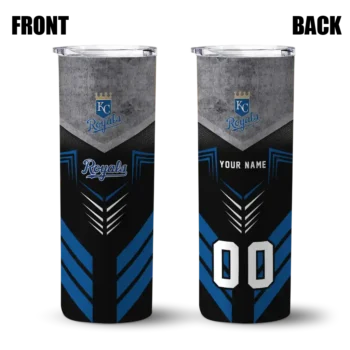custom kansas city royals hexagon honeycomb royal blue black skinny tumbler fashion forward.webp
