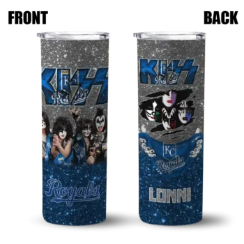 custom kansas city royals kiss band white skinny tumbler fashion forward.webp