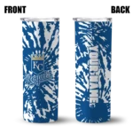 custom kansas city royals metallic grid royal blue skinny tumbler best selling.webp