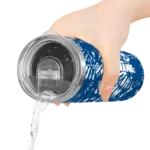 custom kansas city royals metallic grid royal blue skinny tumbler best selling.webp