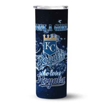 custom kansas city royals rose romance royal blue black skinny tumbler best selling.webp