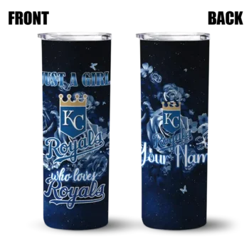 custom kansas city royals rose romance royal blue black skinny tumbler fashion forward.webp