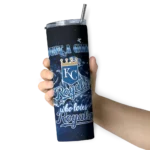 custom kansas city royals rose romance royal blue black skinny tumbler best selling.webp