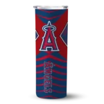 custom los angeles angels camo texture blue skinny tumbler best selling.webp