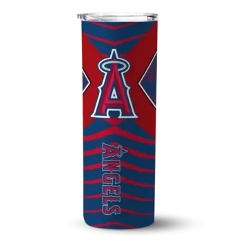 custom los angeles angels camo texture blue skinny tumbler best selling.webp