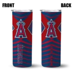 custom los angeles angels camo texture blue skinny tumbler best selling.webp