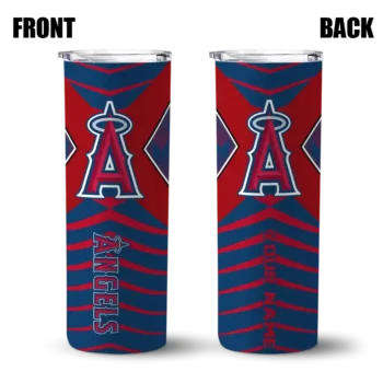 custom los angeles angels camo texture blue skinny tumbler fashion forward.webp
