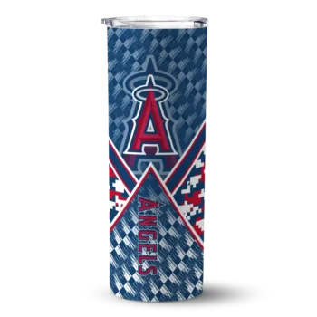 custom los angeles angels monogram burst blue white skinny tumbler best selling.webp