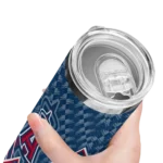 custom los angeles angels monogram burst blue white skinny tumbler best selling.webp