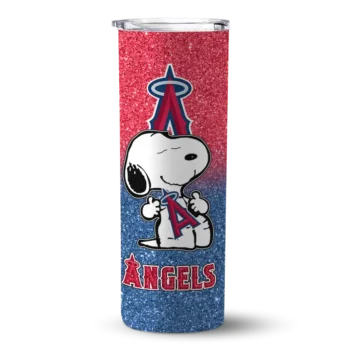 custom los angeles angels snoopy attitude blue skinny tumbler best selling.webp