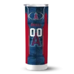 custom los angeles angels stacked diamond blue skinny tumbler best selling.webp