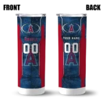 custom los angeles angels stacked diamond blue skinny tumbler best selling.webp