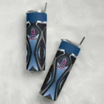 custom los angeles angels superman emblem blue black skinny tumbler best selling.webp
