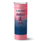 custom los angeles angels swirl texture blue skinny tumbler best selling.webp