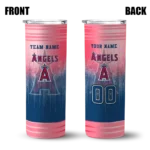 custom los angeles angels swirl texture blue skinny tumbler best selling.webp