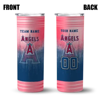 custom los angeles angels swirl texture blue skinny tumbler fashion forward.webp