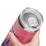 custom los angeles angels swirl texture blue skinny tumbler best selling.webp