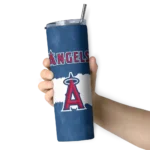 custom los angeles angels torn band blue white skinny tumbler best selling.webp