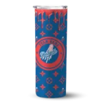 custom los angeles dodgers camo streak blue skinny tumbler best selling.webp