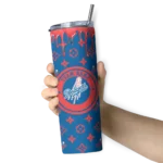 custom los angeles dodgers camo streak blue skinny tumbler best selling.webp