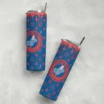 custom los angeles dodgers camo streak blue skinny tumbler best selling.webp