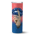 custom los angeles dodgers sparkle lips blue skinny tumbler best selling.webp
