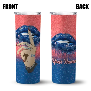 custom los angeles dodgers sparkle lips blue skinny tumbler fashion forward.webp