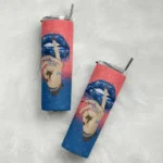 custom los angeles dodgers sparkle lips blue skinny tumbler best selling.webp