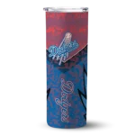 custom los angeles dodgers spiral burst print blue skinny tumbler best selling.webp