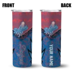 custom los angeles dodgers spiral burst print blue skinny tumbler best selling.webp