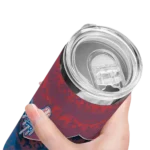 custom los angeles dodgers spiral burst print blue skinny tumbler best selling.webp